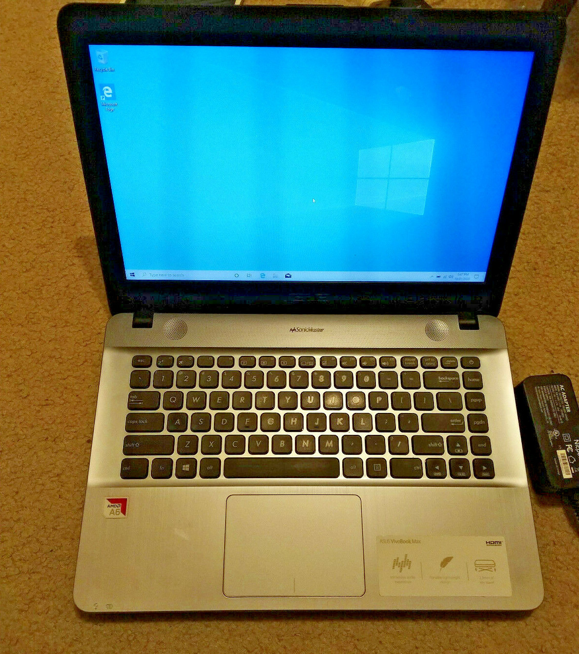 ASUS X441BA 14″ 500GB HDD, AMD A6-9225, 2.6GHz, 4GB RAM Radeon R4 Laptop, Silver