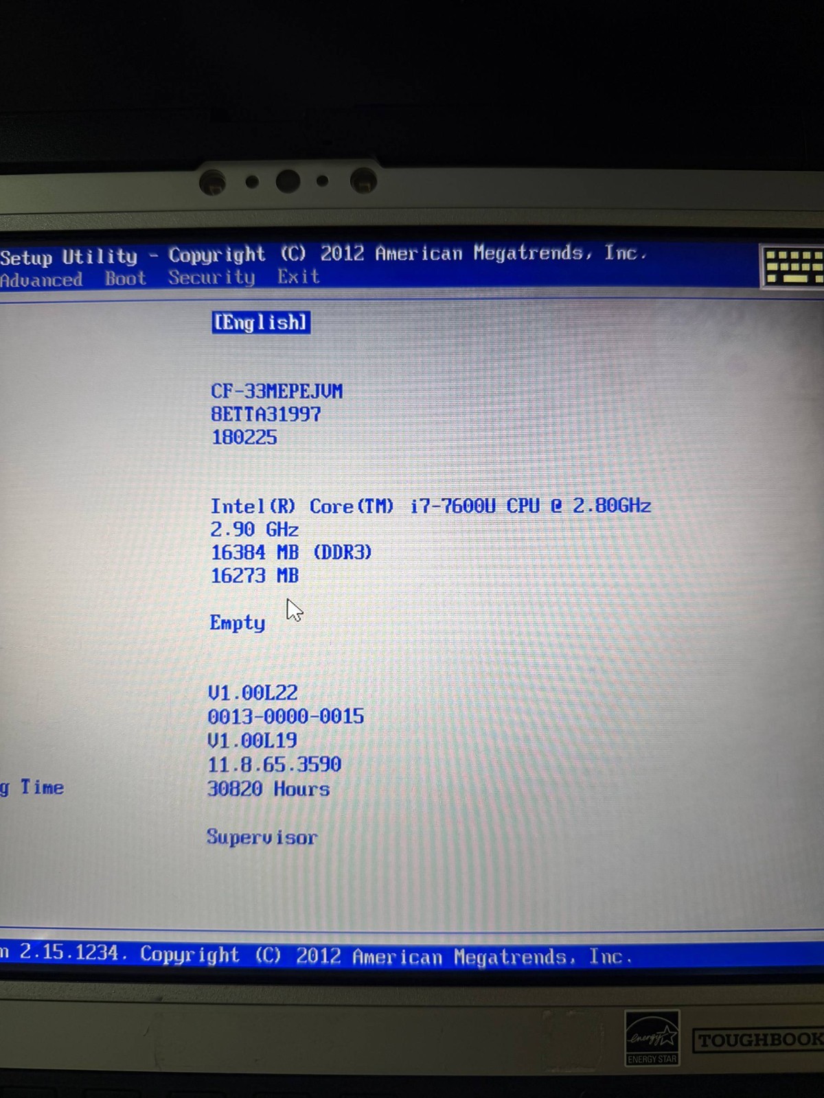 Lot of 2 Panasonic Toughbook CF-33 i7-7600 16GB LTE /dGPS/Barcode LCD defects