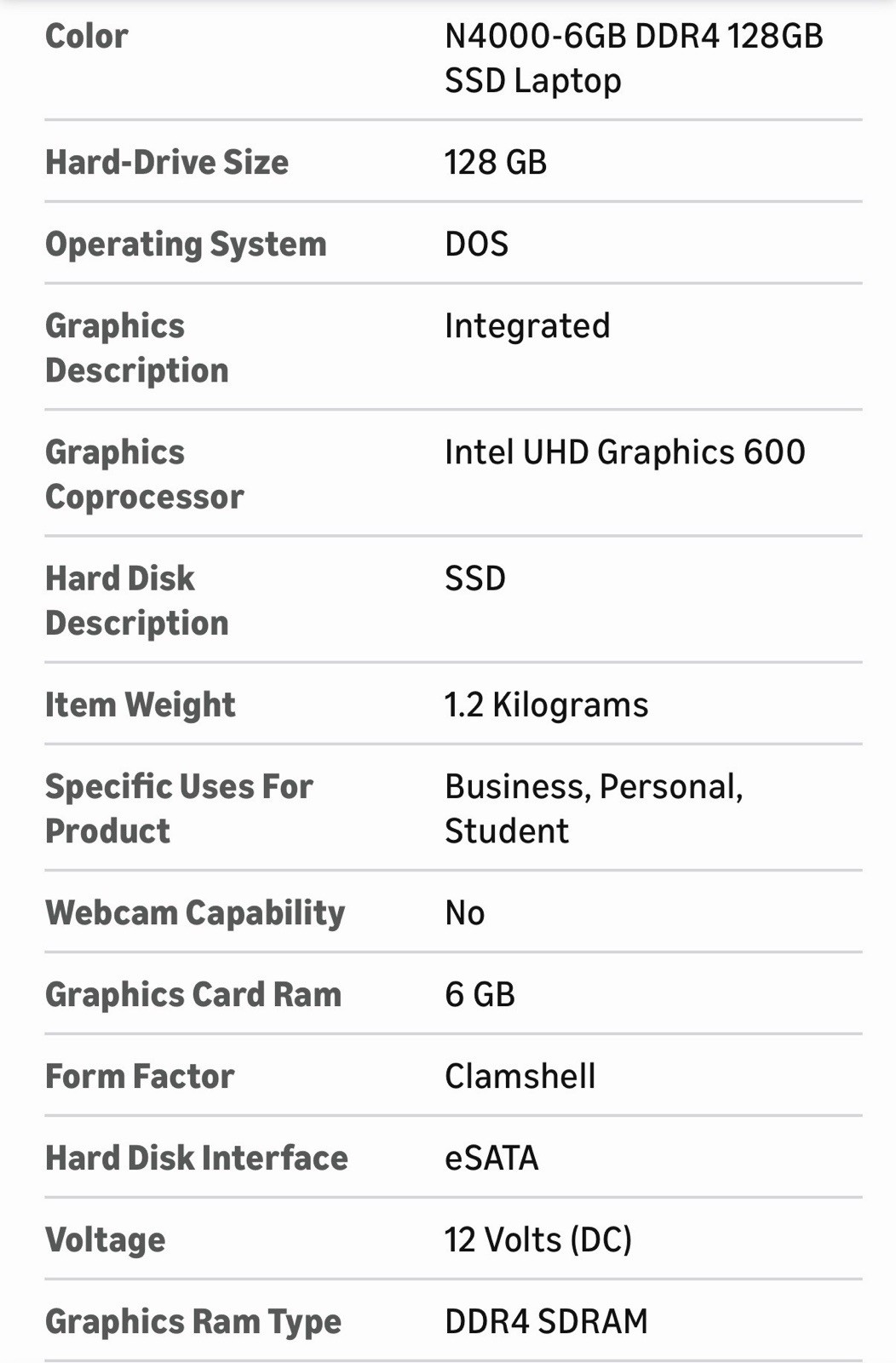 Saintdise Laptop Computer 14” Dual-Core Cerelon N4000 6GB RAM 128GB SSD (T6)