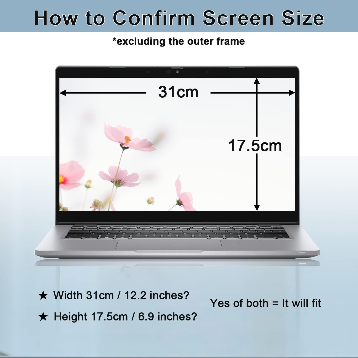 14 Inch Laptop Privacy Screen 16:9 Aspect Ratio, Removable Anti-Glare Filter