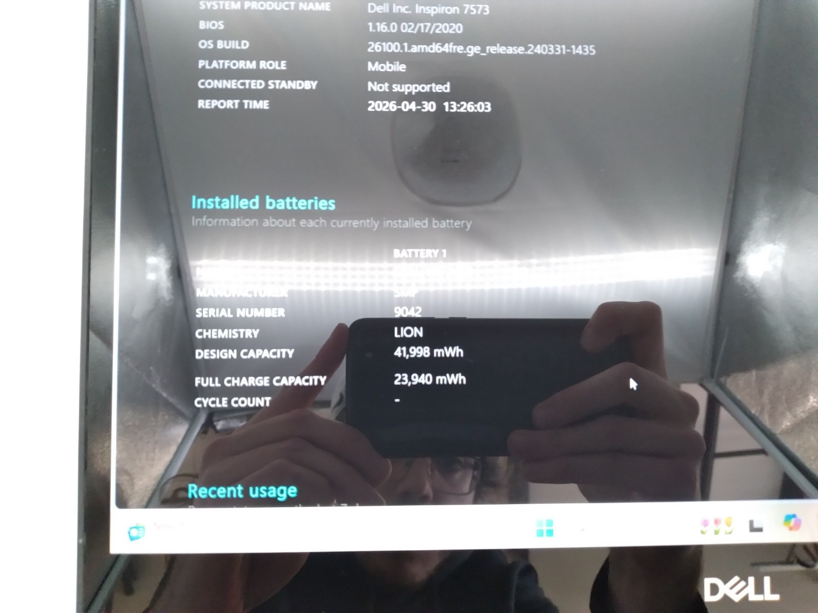 Dell Inspiron 7573 15″ 2-in-1 | i5-8250 @ 1.6GHz 8GB RAM 500GB HDD Win 11 Home