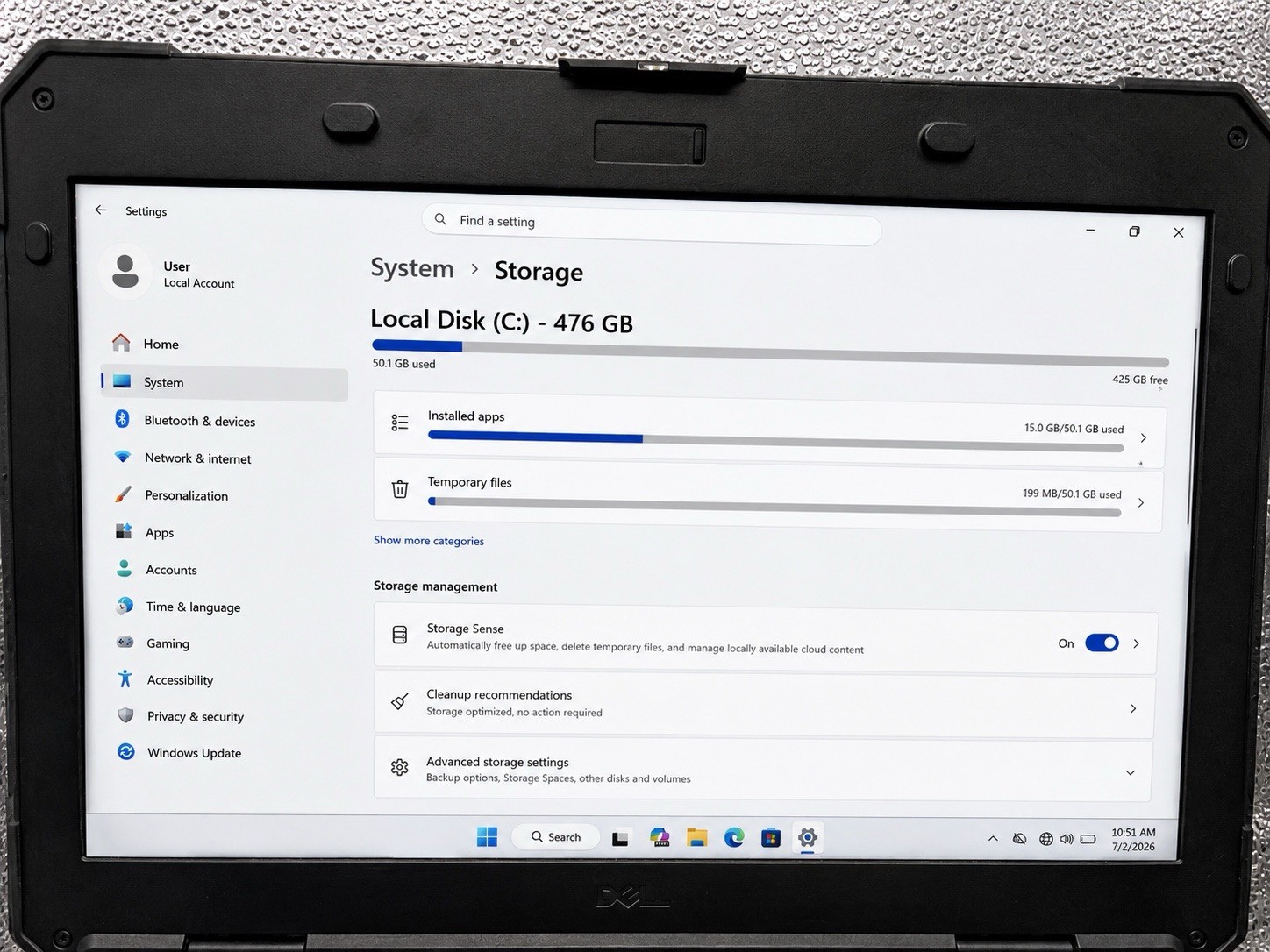 Dell Latitude 14 Rugged 5424 Core I5 8350U @1.7GHz 16GB RAM 256SSD WIN11Pro