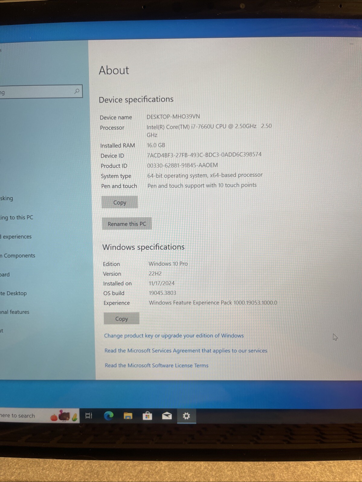 Microsoft Surface Laptop 1769 13.5 Touch I7-7660U 512GB SSD 16GB W10P READ*