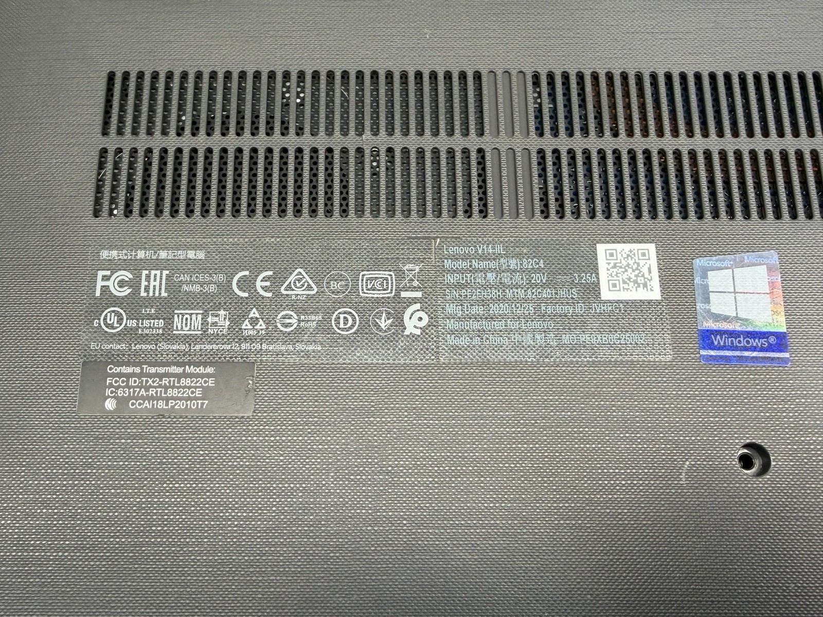 Lenovo V14-IIL i5-1035G1 1.0GHz CRACKED SCREEN NO RAM NO DRIVE / OS PARTS REPAIR