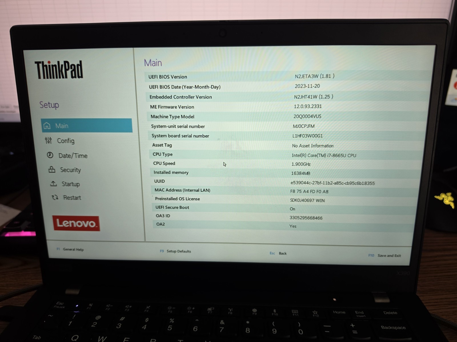 Lenovo ThinkPad x390 13.3″ Laptop i7-8365U 16GB RAM 512GB M.2 SSD Touchscreen