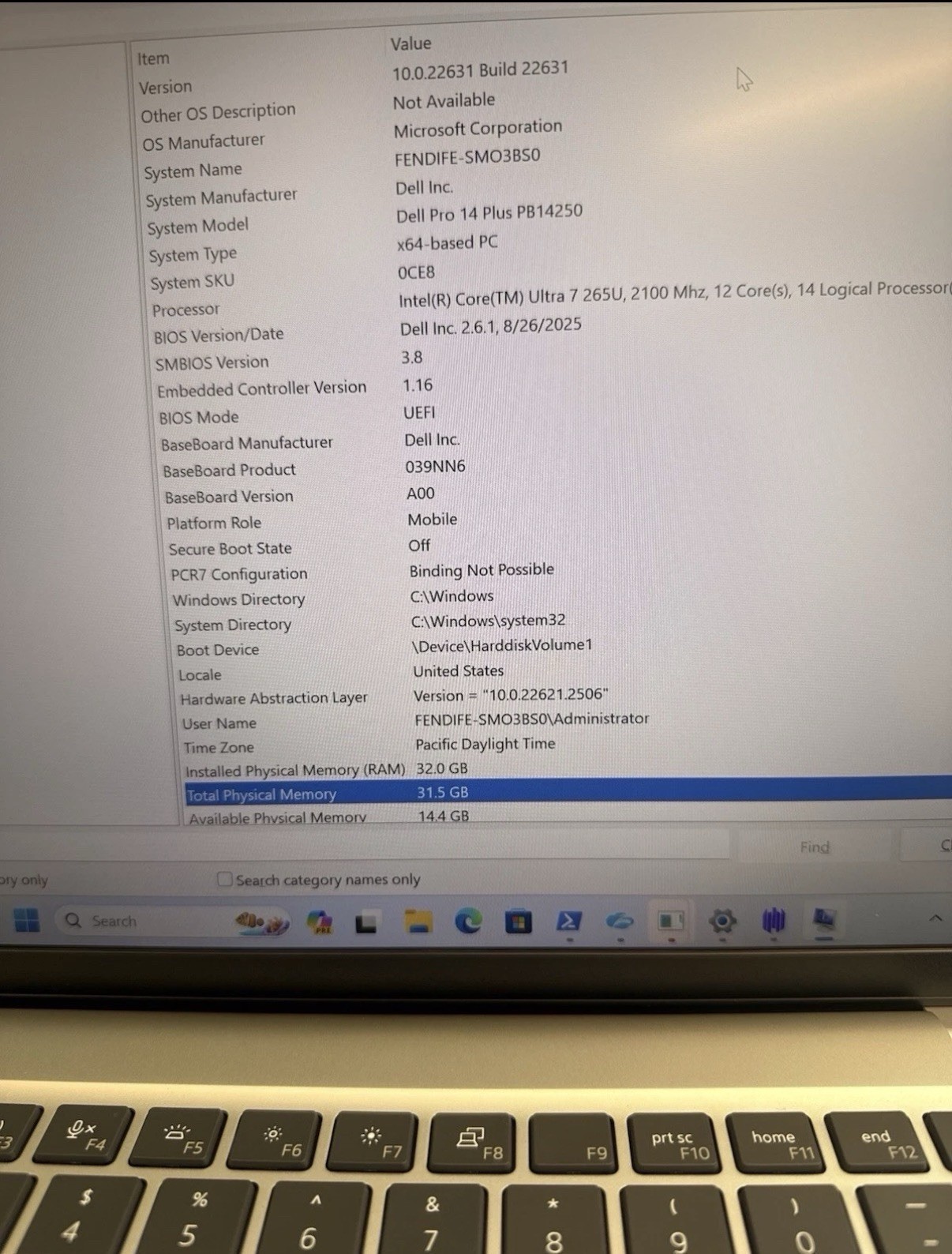 Dell Pro 14 Plus PB14250 FHD+ TOUCH 2.1 GHz Ultra 7 265U 32GB 512GB SSD Good