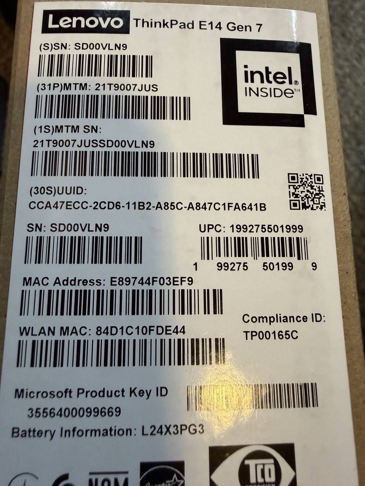 NEW Lenovo ThinkPad E14 Gen 7 14″ Core 7 240H 32GB 1TB, 3YRPremierWarranty