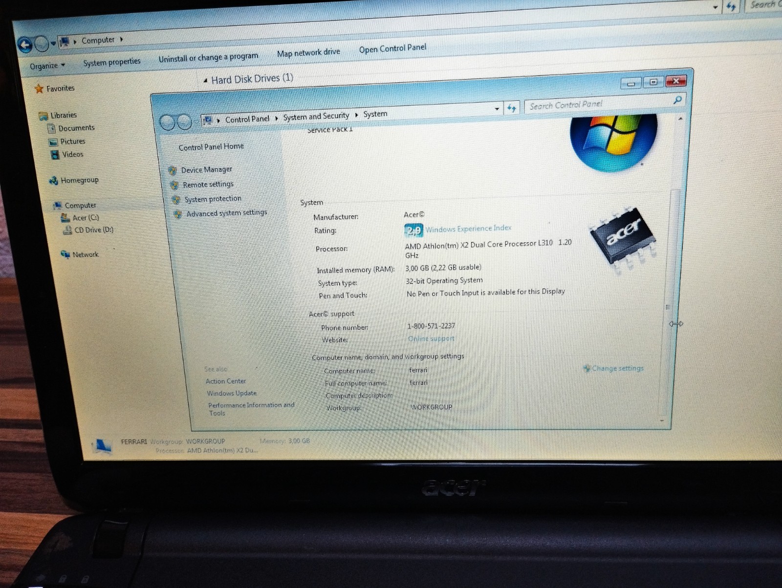 Acer Ferrari One 200 Laptop – Rare Ferrari Edition – Working – Windows license