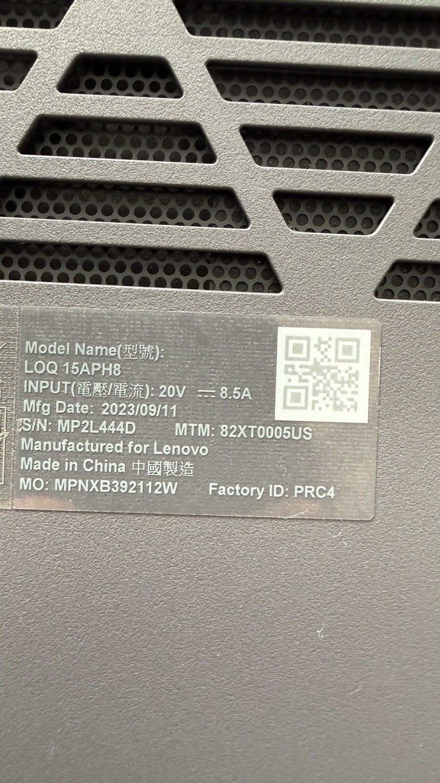 Lenovo LOQ 15APH8 Laptop with RTX 3050 32GB RAM 512GB SSD