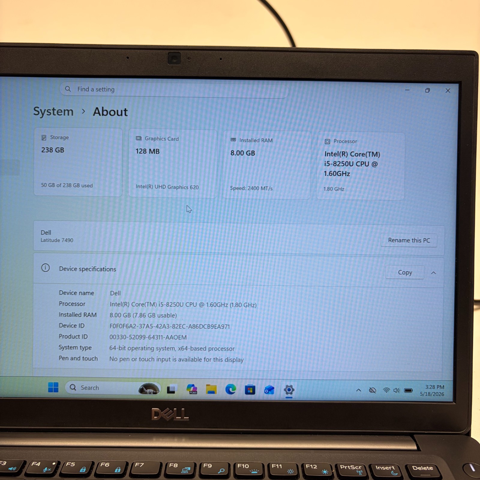 Dell Latitude 7490 w/ Power Supply