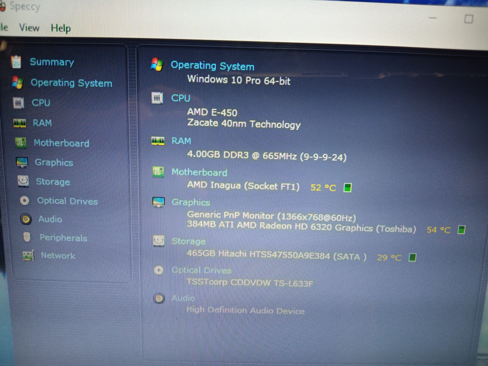 Toshiba L745D-S4350WH/AMD E-450 1.65ghz/4gb/500gb/Webcam/Windows 10 Pro/Vga/14″
