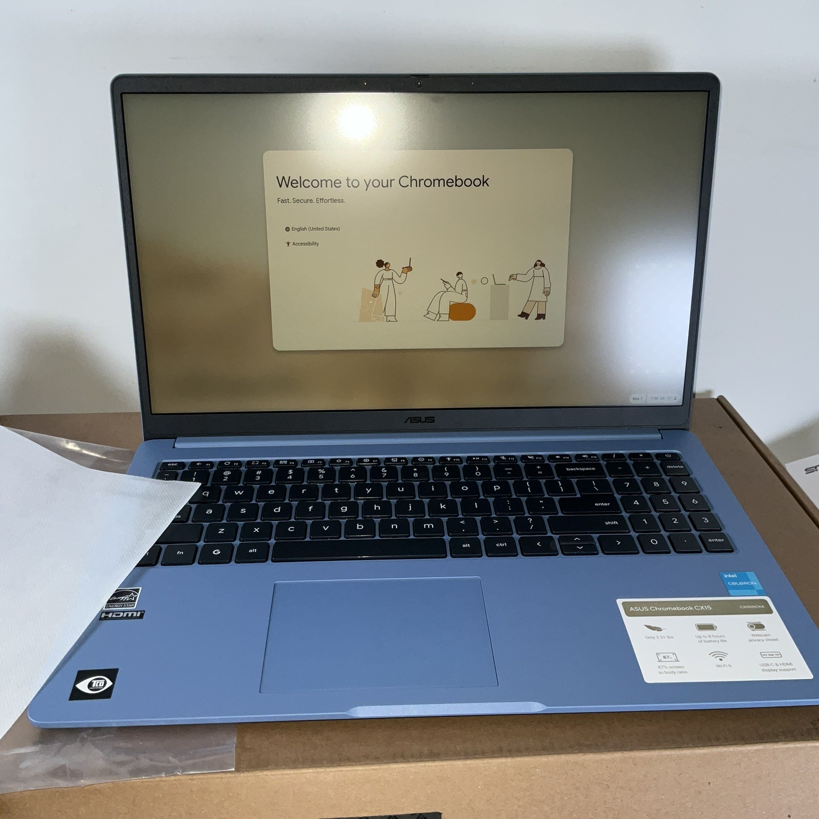 ASUS Chromebook CX15 15.6″ FHD Laptop Celeron N4500 4GB 128GB ChromeOS