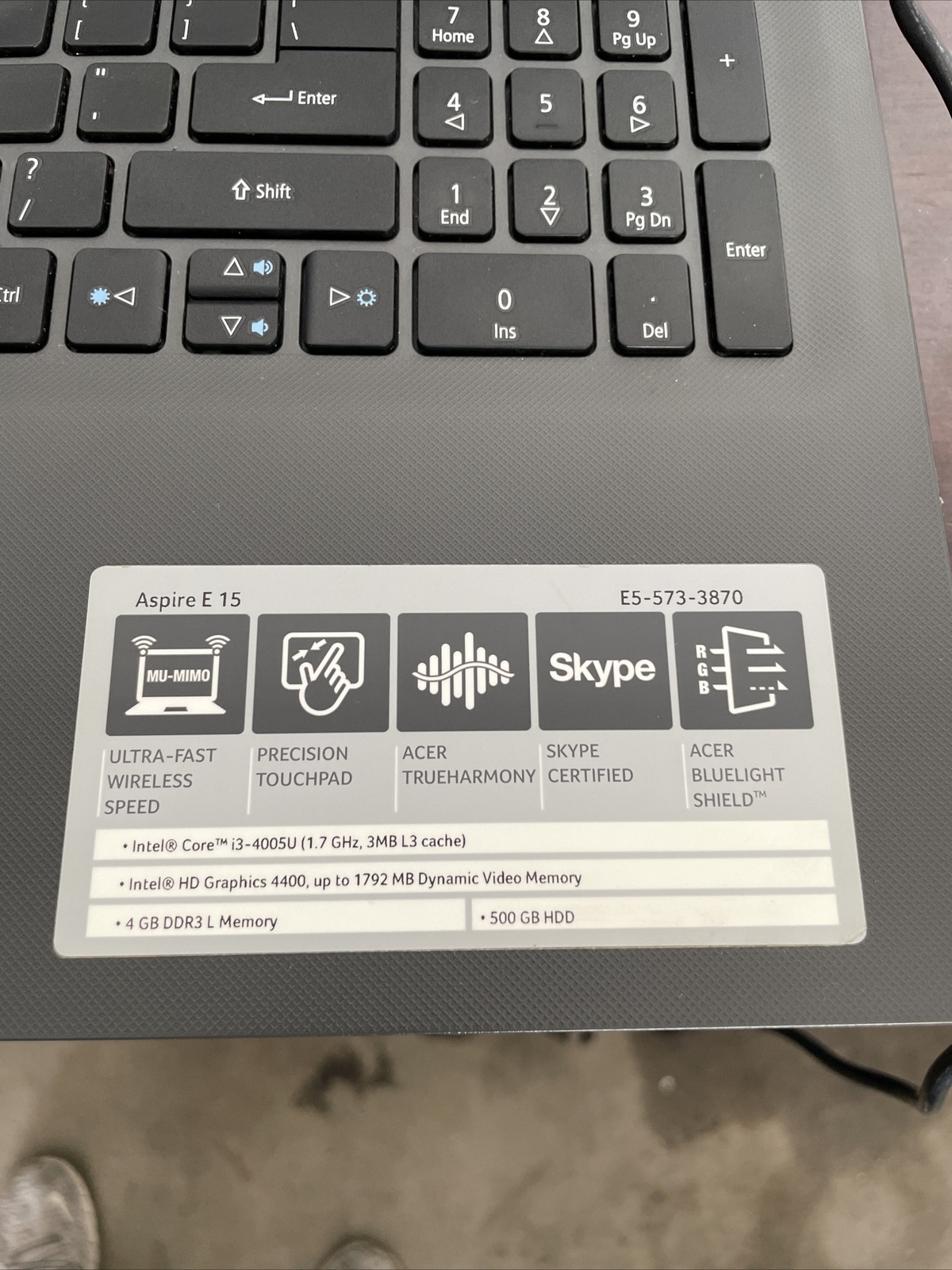 Acer Aspire E5-573-3870 i3 1.7GHz, HDD, 15.6″