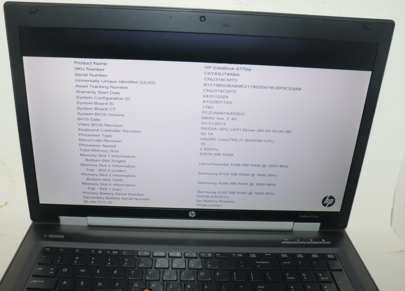HP EliteBook 8770w|Intel Core i7@2.40 GHz|24GB RAM|512GB SSD|Win11Pro|Bluetooth