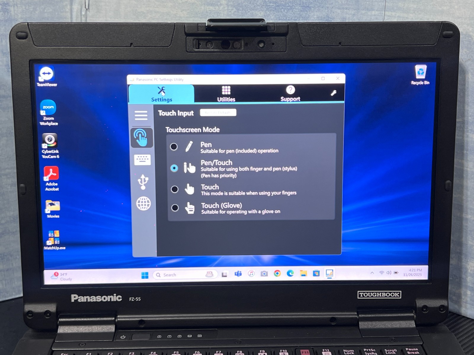 FZ-55C262CVM i5-8365U, 512GB SSD,16GB Mem,VGA,HDMI, GPS, Touchscreen,Win11 25H2.