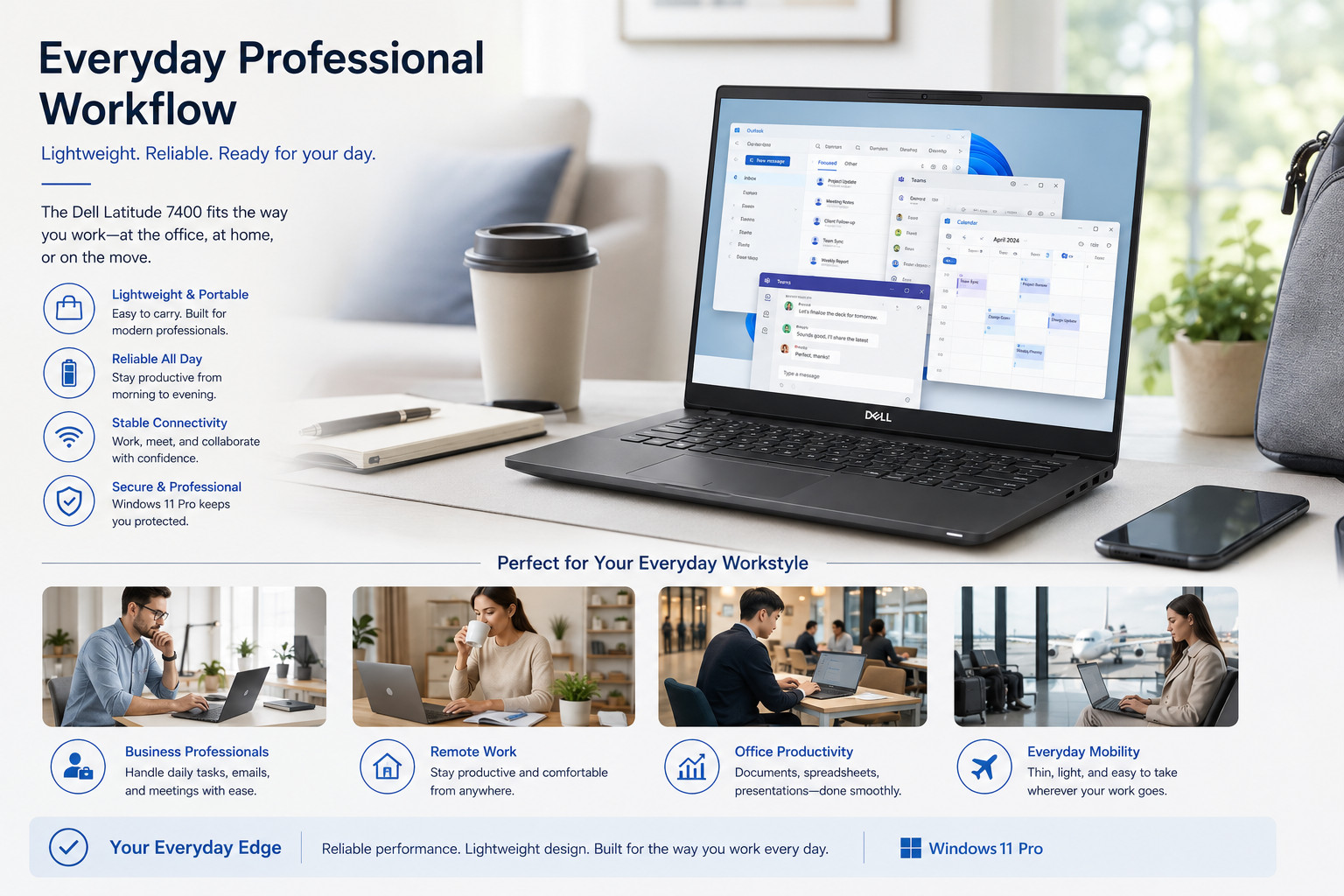 Dell Latitude 7400 i7 8GB 256GB SSD FHD Backlit Win11 Pro Ultrabook