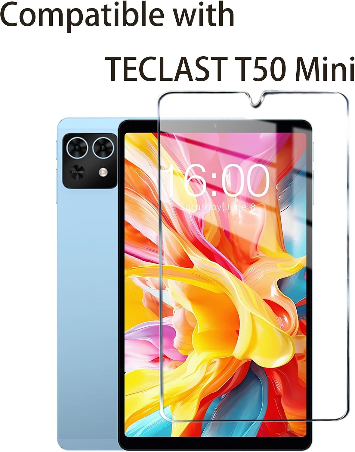 2Pack Tempered Glass Screen Protectors Compatible with ETECLAST T50 Mini, Anti S