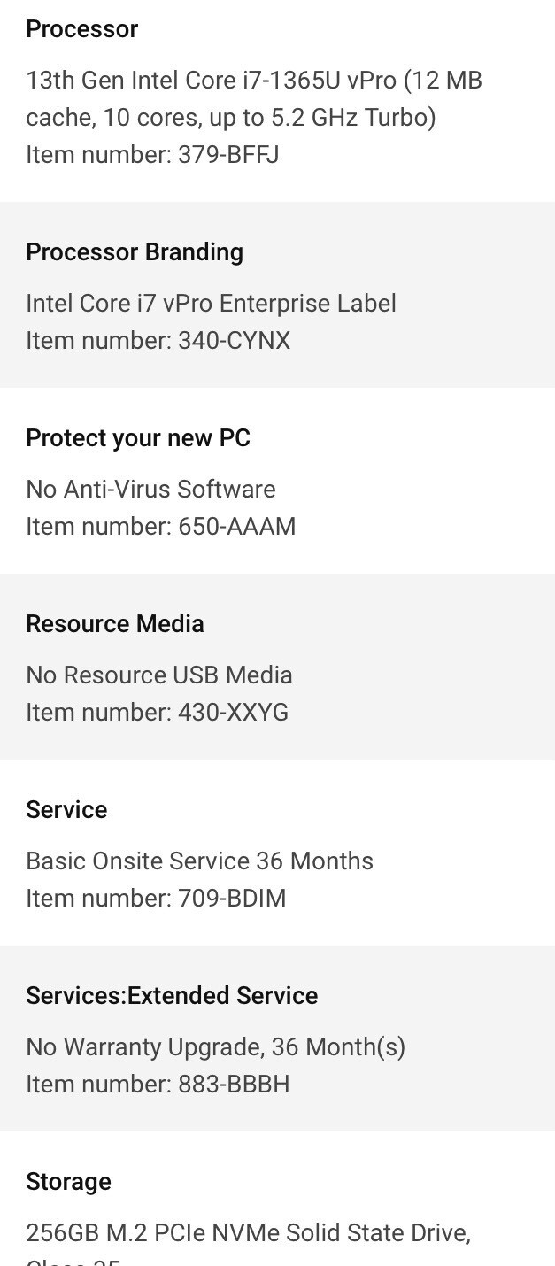 Dell Latitude 7640 BTX