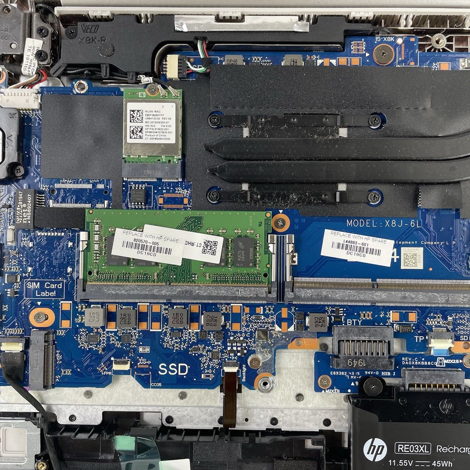 HP ProBook 450 G6 15.6″ i5-8265U 1.60 GHz 8 GB RAM No SSD No OS No AC