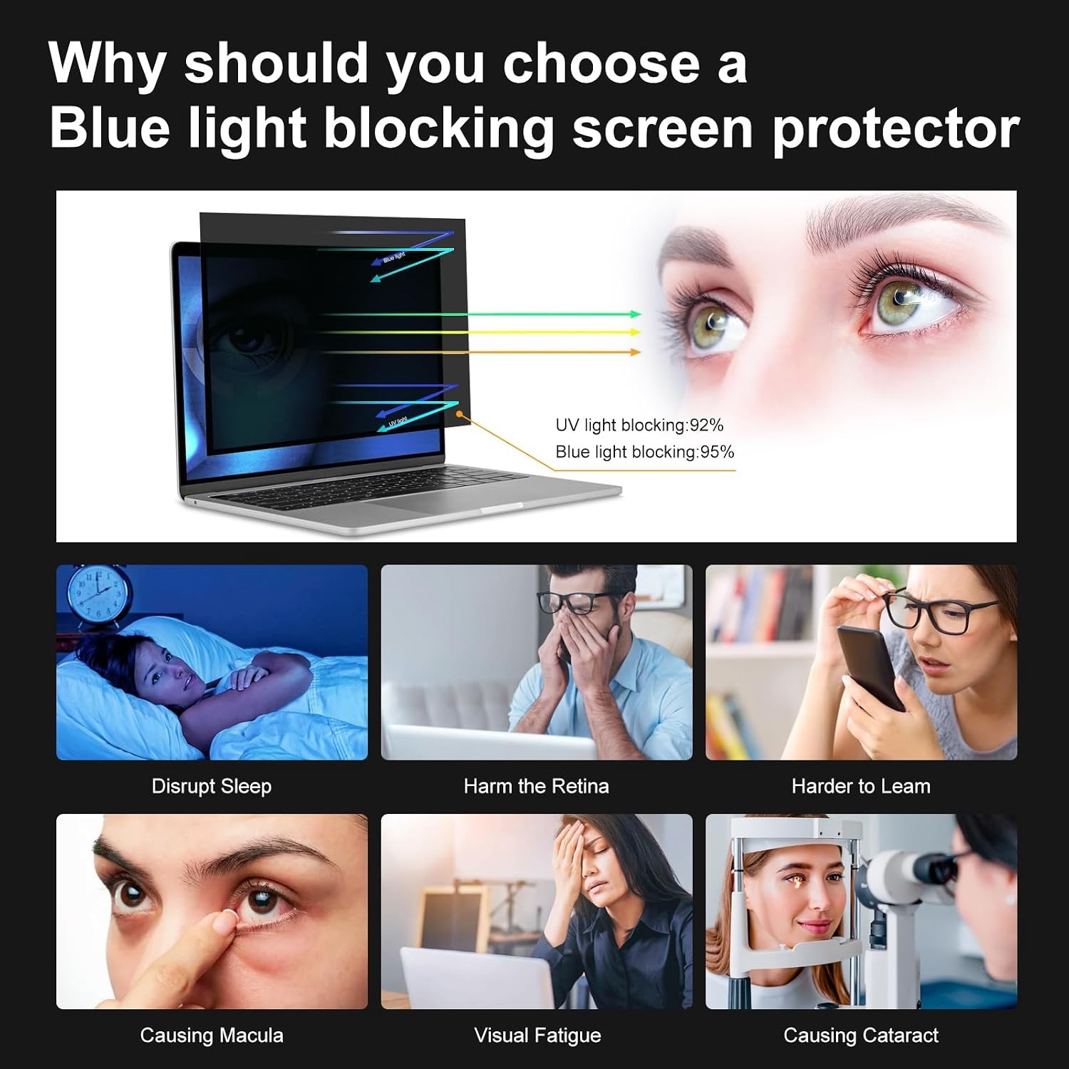 17.3 Inch 16:9 Laptop Privacy Screen Filter, Anti Scratch Anti Spy Anti Glare