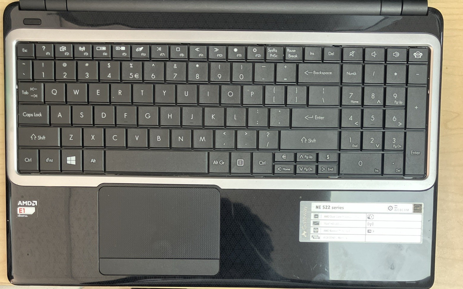 Gateway NE522 Series Laptop 15.6 AMD E1