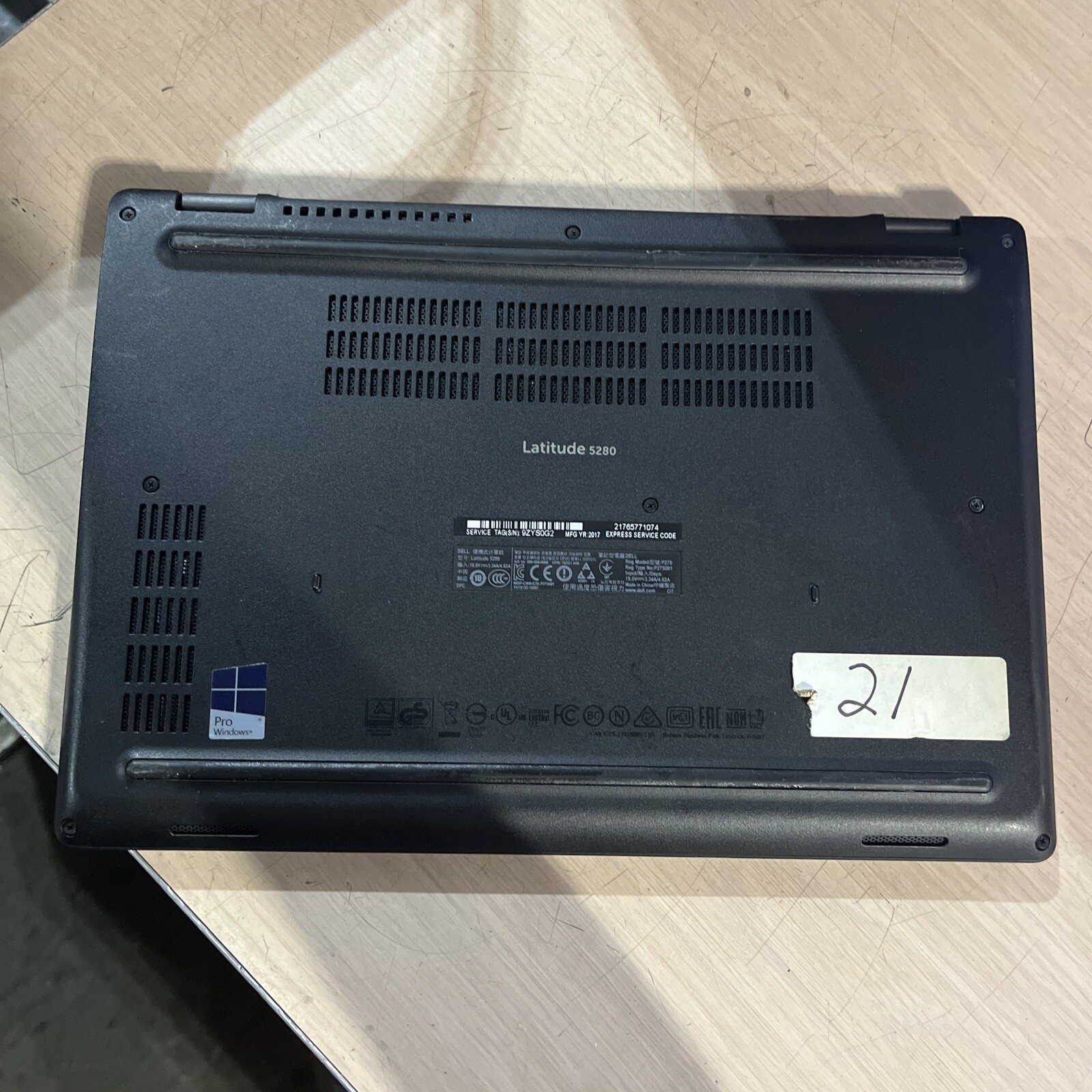 DELL LATITUDE 5280 INTEL CORE I3-7100U 2.40GHZ 8GB RAM NO HD 1