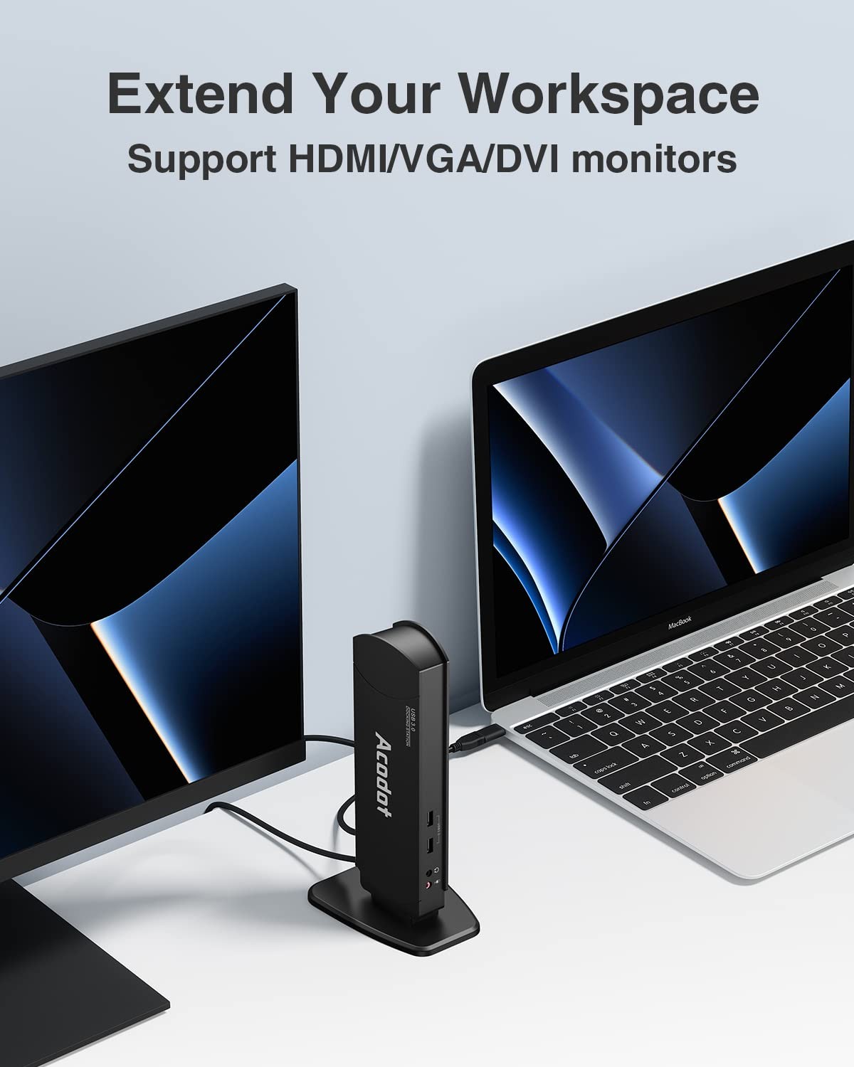 Acodot 13-in-1 USB 3.0 Universal Docking Station Dual Monitor Windows Mac