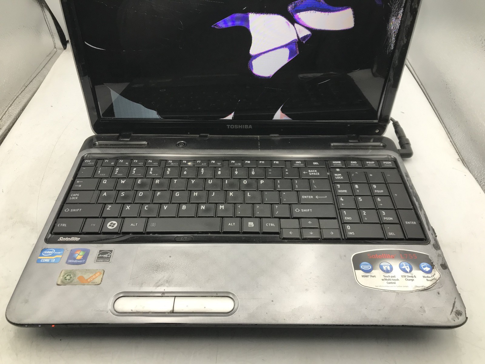 TOSHIBA SATELLITE L755 S5306 – FOR PARTS – INTEL I3 2330M – 4GB RAM – READ – BB!