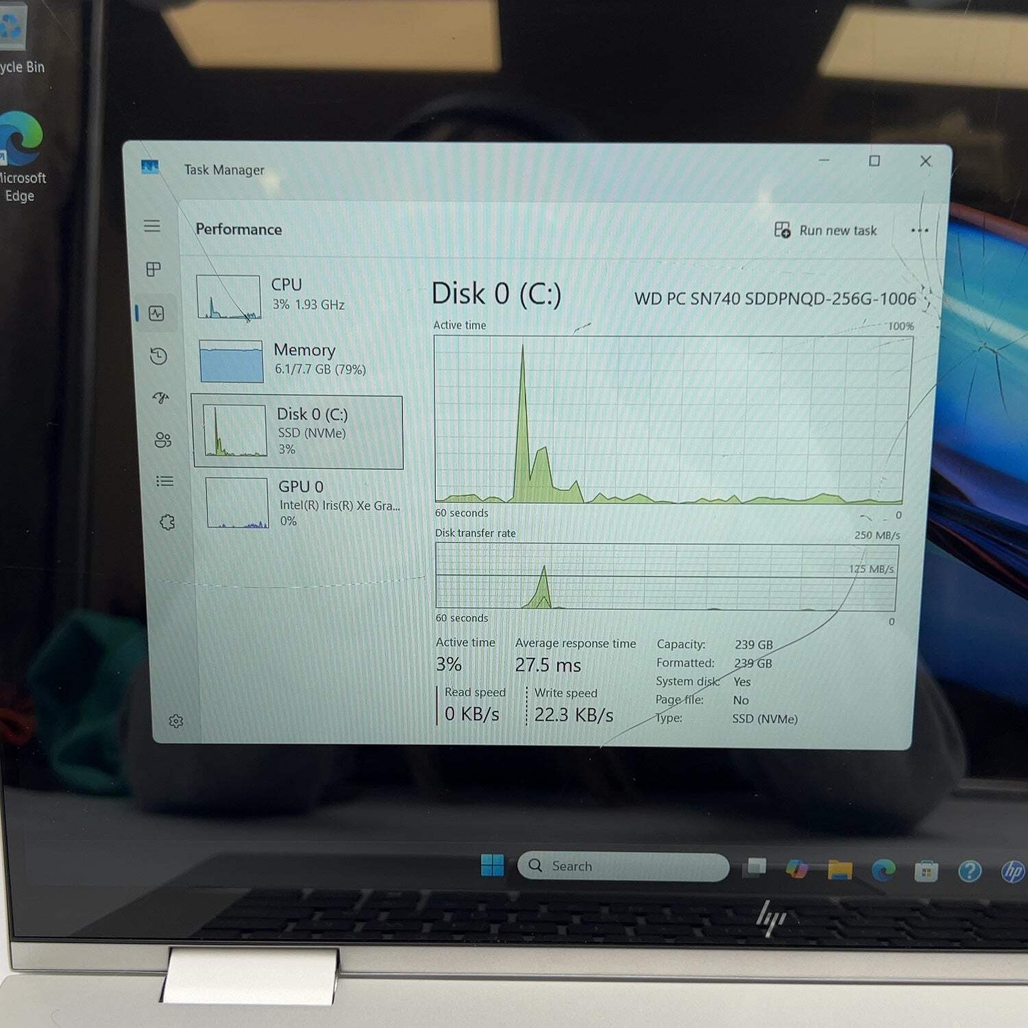 Broken HP Envy x360 15-FE0013DX 15.6″ i5-1335U 1.3GHz 8GB RAM 256GB SSD READ