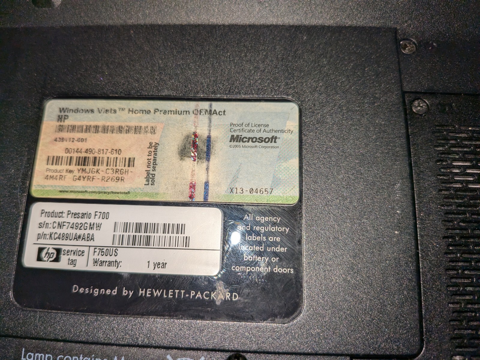 HP Compaq Presario F572US 15.4in. (80GB)