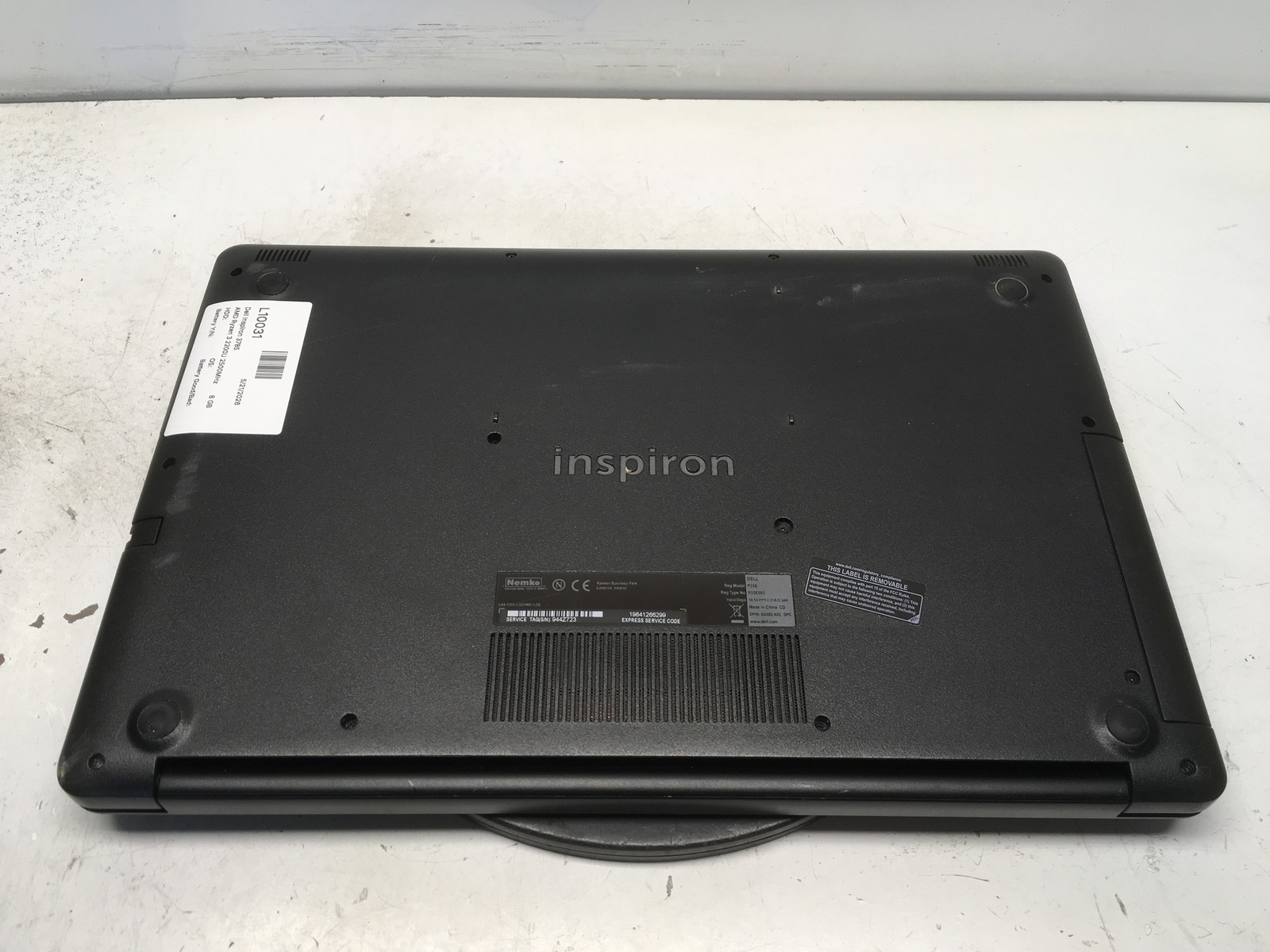 Dell Inspiron 3785 AMD Ryzen 3 2200U 2500MHz 8 GB NO HDD No Batt