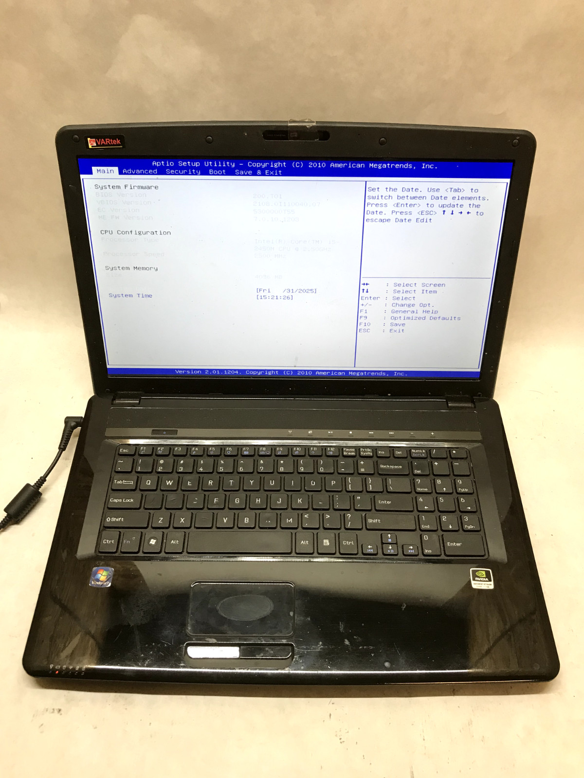 Pegatron A17HC Notebook PC 17″ Intel i5-2450M 2.5GHz 4GB RAM GT540 NO HDD/OS -DW