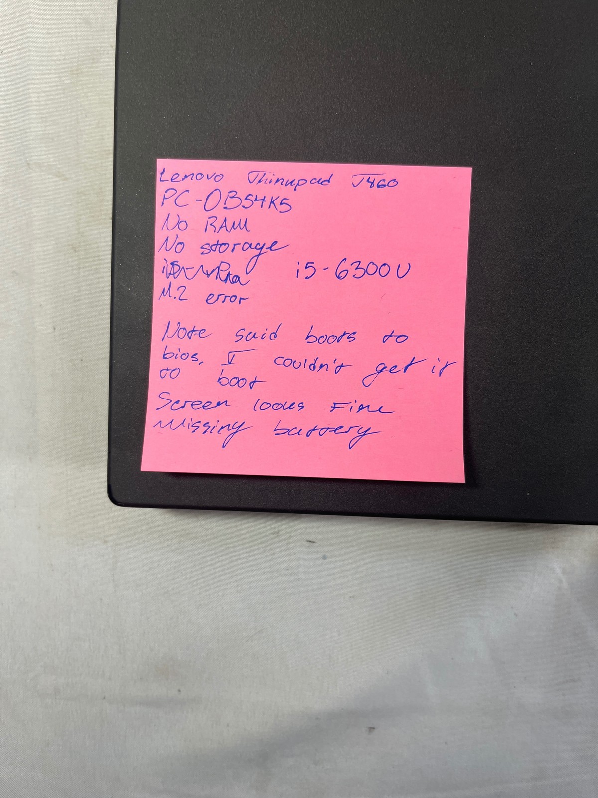 Lenovo ThinkPad T460 Intel Core i5-6300U None No Drive 14″ FOR PARTS/REPAIR