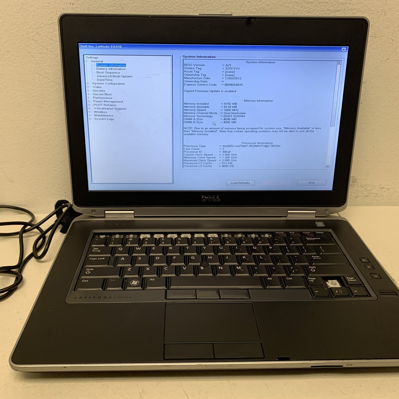 Dell Latitude E6430 i7-3520M 8GB No HD FOR PARTS Read Description