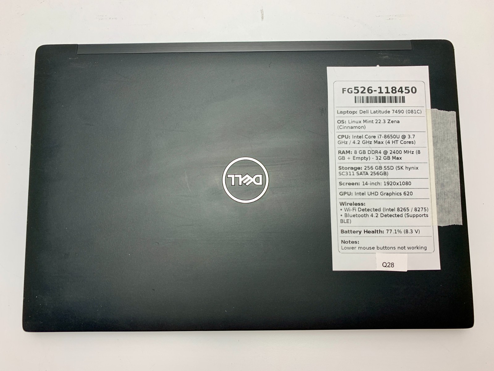 Dell Latitude 7490 | i7-8650U | 8GB RAM | 256GB SSD | LINUX