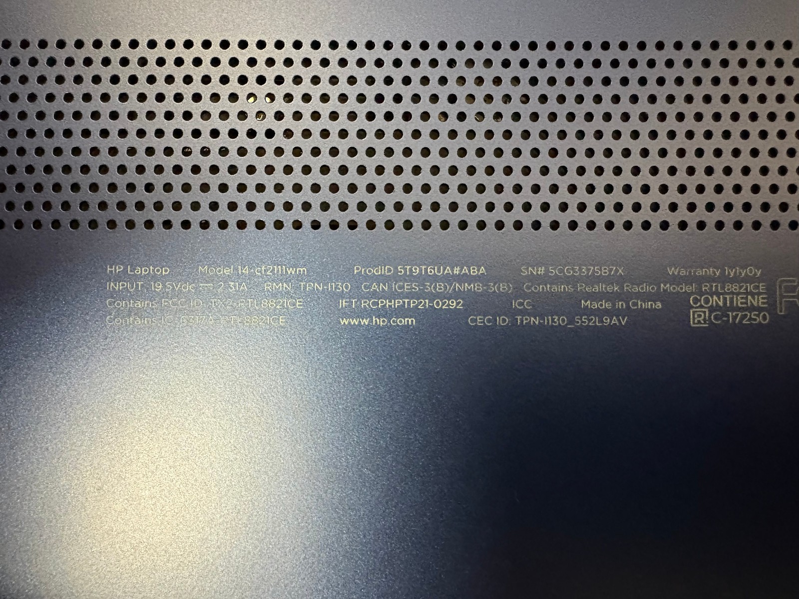 HP Stream 14 Laptop Blue – 14-cf2111wm (For P&R)