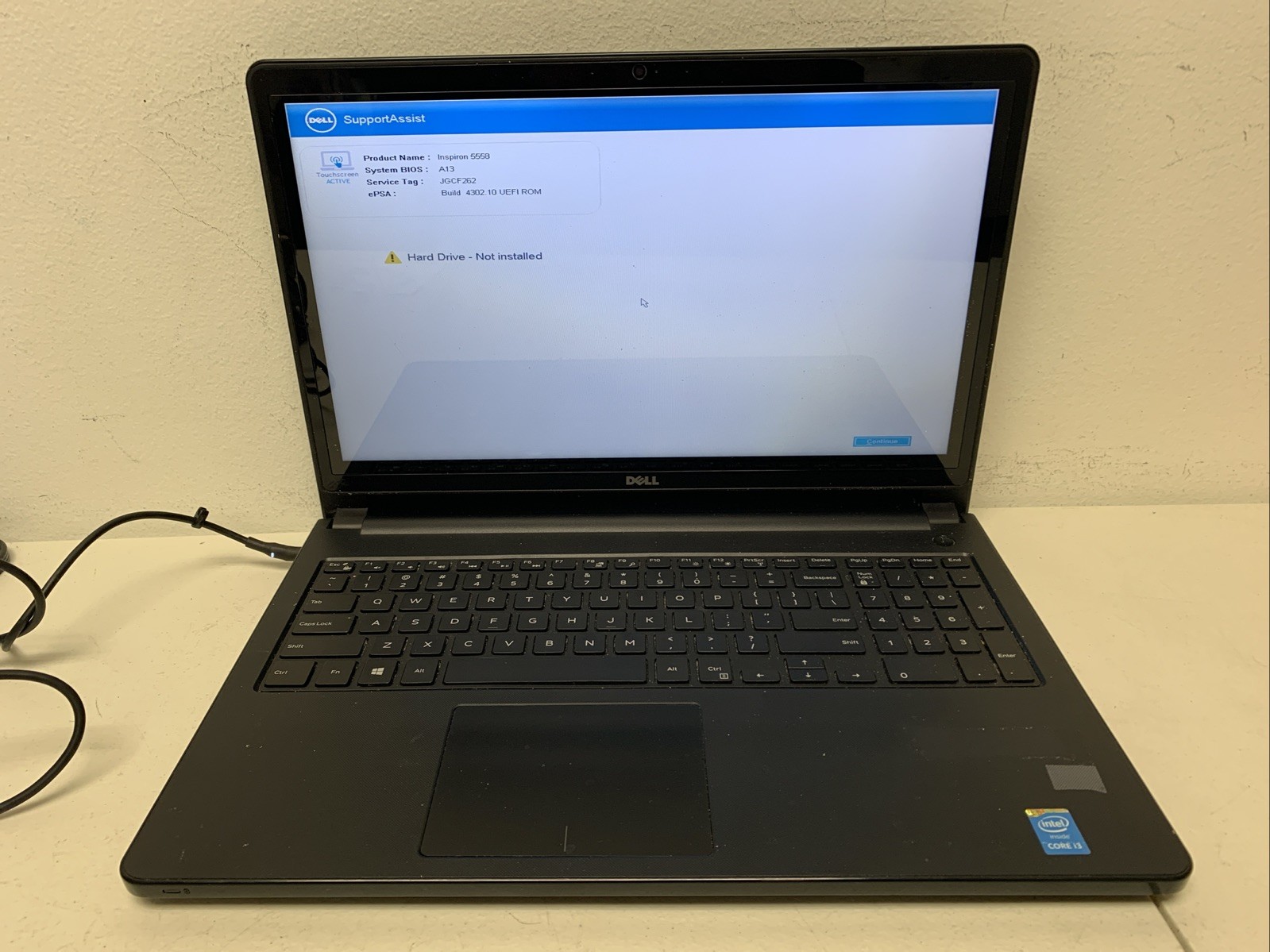 DELL INSPIRON 5558 Laptop Intel Core i3-4030U 1.90 GHZ 8GB RAM NO SSD/OS/AC/BATT