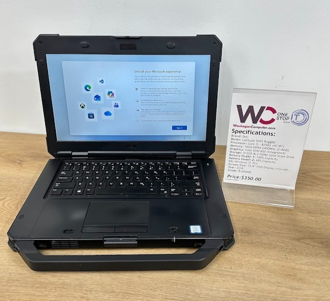 Dell Latitude 5420 Rugged, Core i5 8350U, 16GB DDR4, UHD Graphics, 512GB SSD 14″