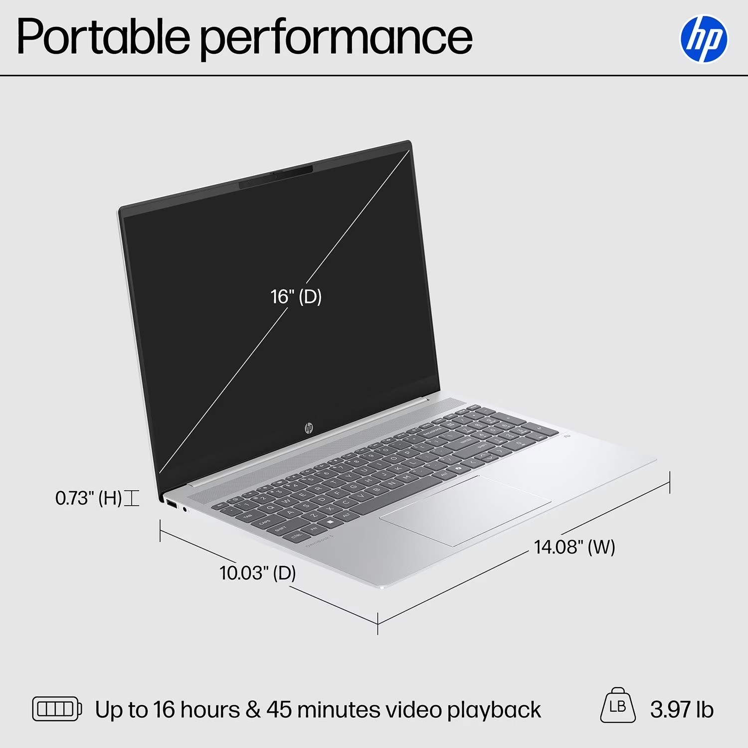 HP OmniBook 5 Laptop AMD Ryzen AI 7 350 AMD Radeon 860 Graphics 16GB RAM 1TB SSD