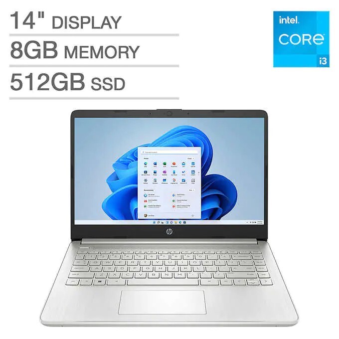 HP 14″ Laptop – 12th Gen Intel Core i3-1215U – 1080p Windows 11