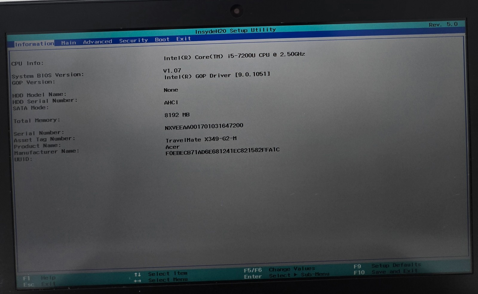 ACER TravelMate X349 Laptop Intel i5-7200U 8GB Ram NO HD/OS (FL)