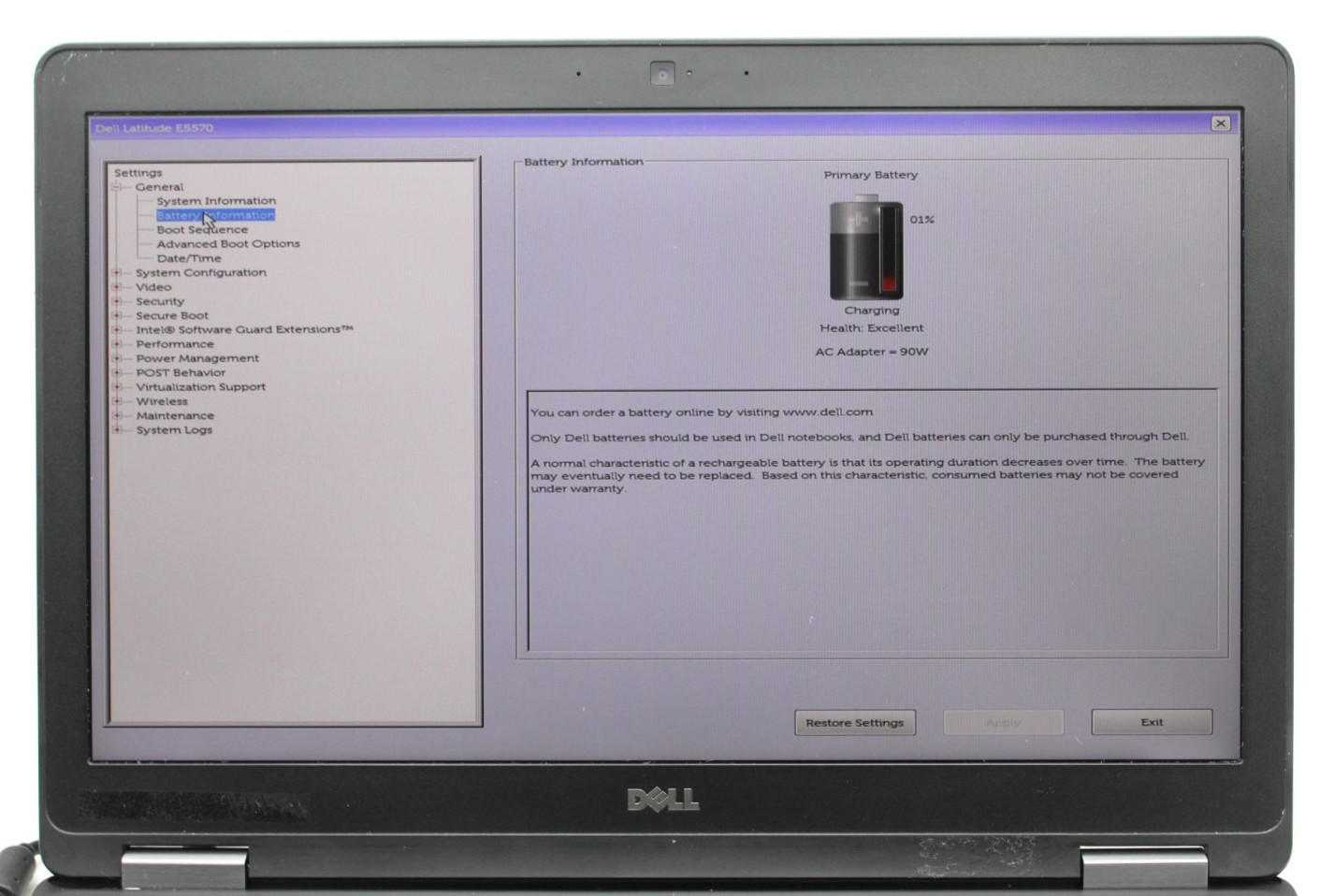 Dell Latitude E5570 i5-6300U@2.4GHz 8GB DDR4 NO STORAGE OR OS *USED/TESTED*