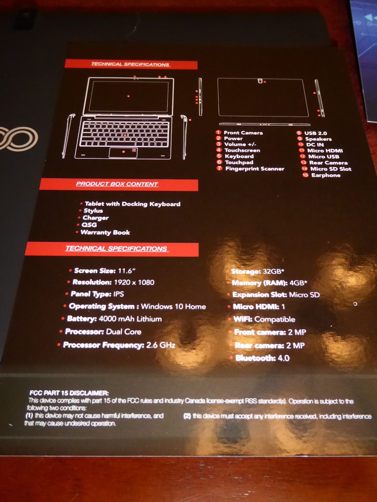 NEW Evoo 11.6″ Win10 Tablet Touch ScreenSeparatable Dock Keyboard 4GB 32GB HDMI