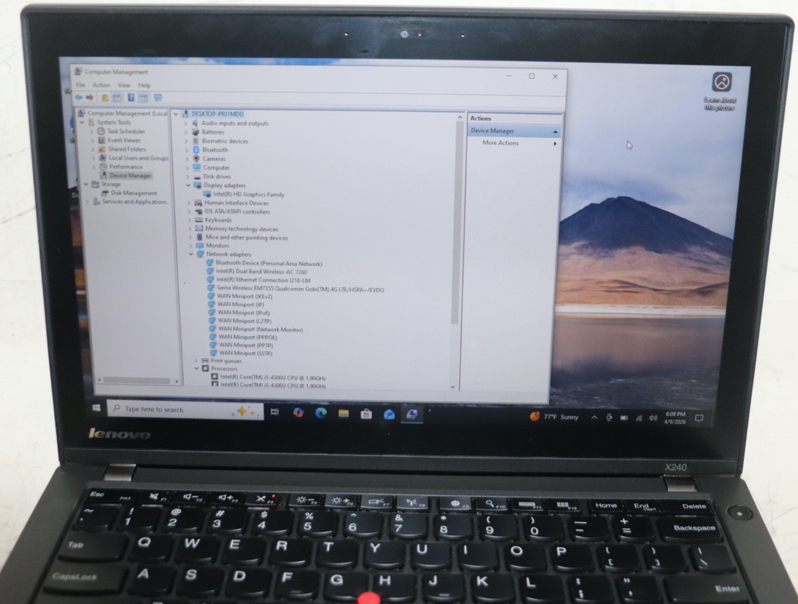 Lenovo ThinkPad X240|Core i5@1.90GHz|8GB RAM|256GBSSD|WIN 10 PROF|Touch|4G LTE