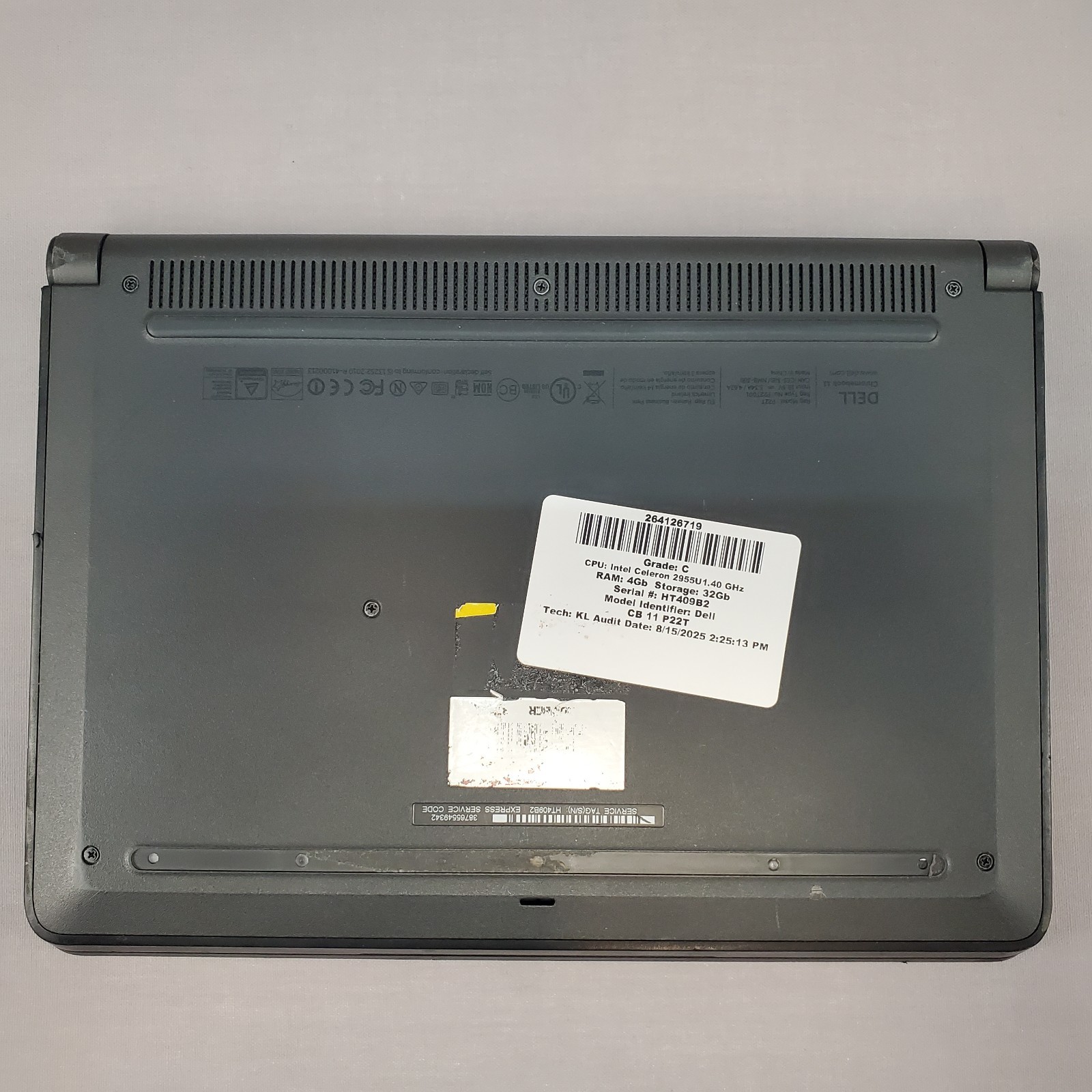 Dell Chromebook 11 2955U-Intel Celeron@1.4 GHz-4GB-32GB SSD-WebCam.