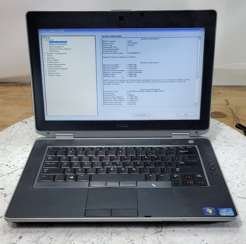 DELL LATITUDE E6430 Laptop Intel I5-3340M 4GB 128GB SEE NOTES