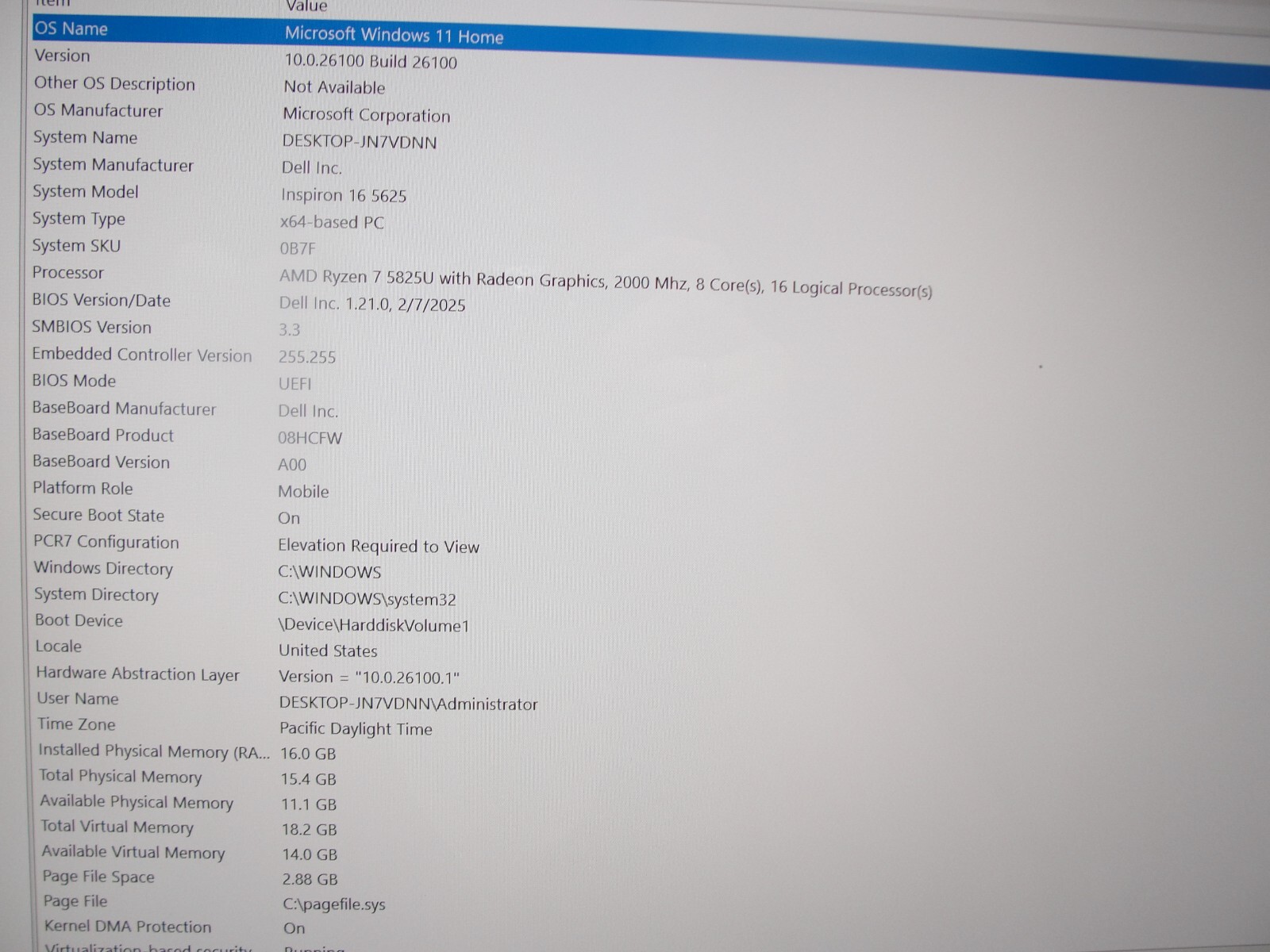 Dell Inspiron 5625 16”FHD AMD Ryzen 7 5825U 2GHz 16GB 1TB SSD +Charger include
