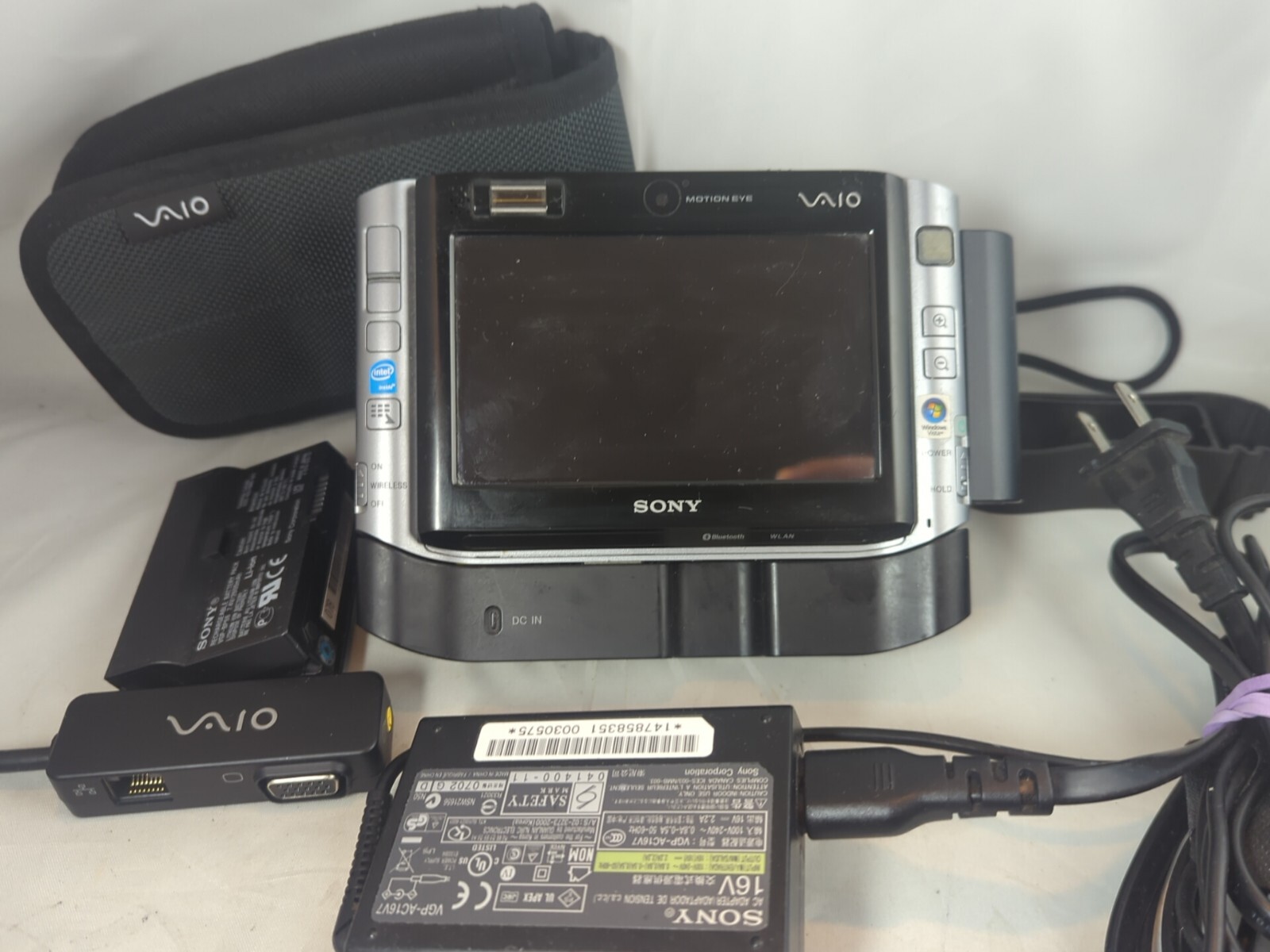 Sony VAIO UX VGN-UX380CN w/ Battery & Dock 4.5″ Portable Mini Laptop Tablet UMPC