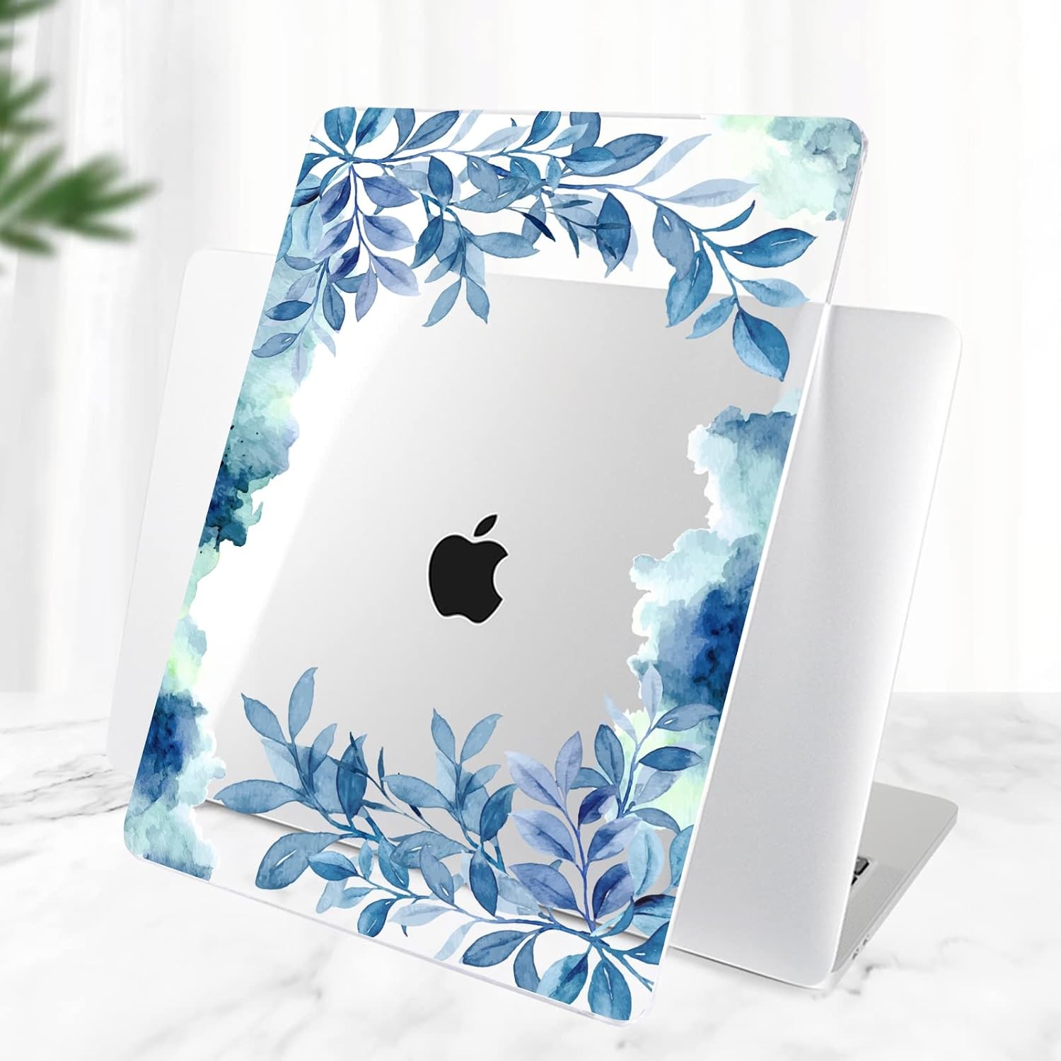 2021 2020 2019 2018 MacBook Air 13 inch Case A2337 M1 A2179 A1932, Blue Floral