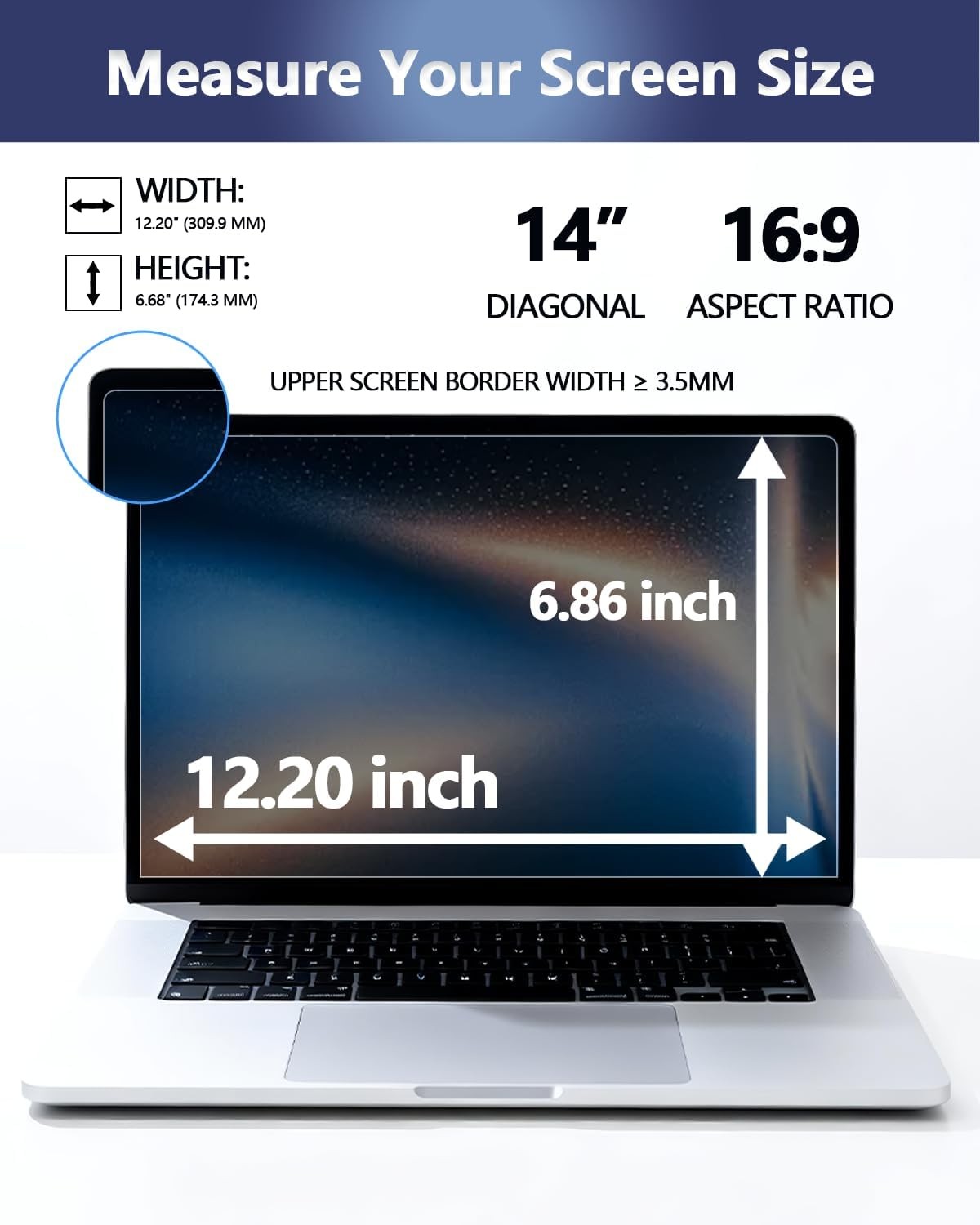 Screen Protector for 14 Inch Laptop – Removable Privacy Shield Anti Glare